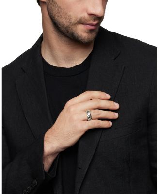 Men's Sterling Silver Sculptured Cable Band