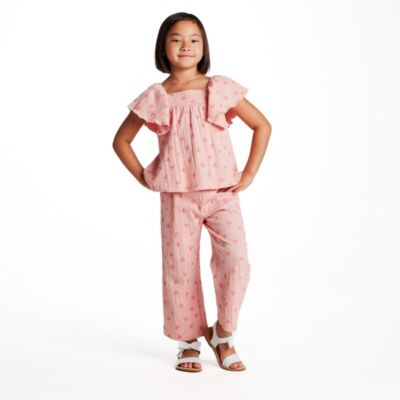Girls' Knit Seersucker Top & Pant Set - Little Kid