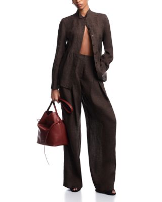 Linen Blend Chambray Trousers