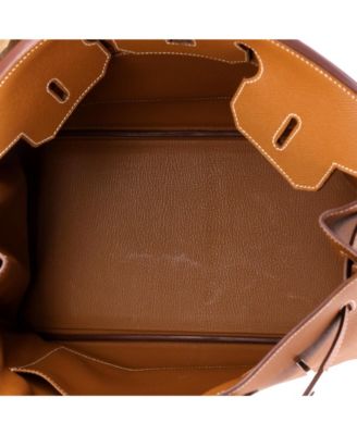 Birkin 35 Handbag Brown Epsom with Palladium Hardware