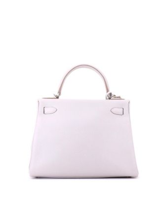Kelly 28 Handbag Grey Clemence with Palladium Hardware