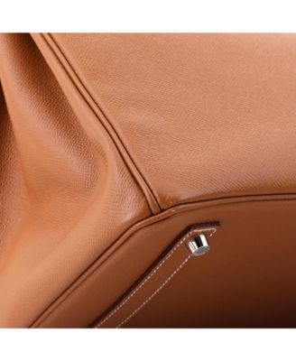 Birkin 35 Handbag Brown Epsom with Palladium Hardware