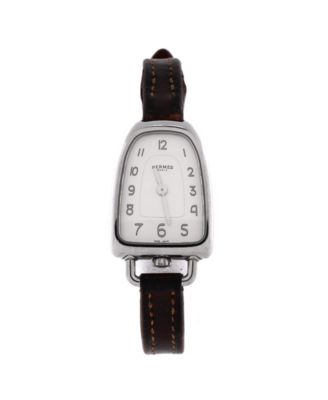 Galop d'Hermes Quartz Watch in Stainless Steel and Leather 26mm