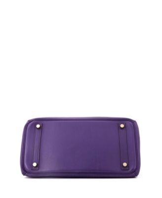 Birkin 30 Handbag Purple Swift with Gold Hardware