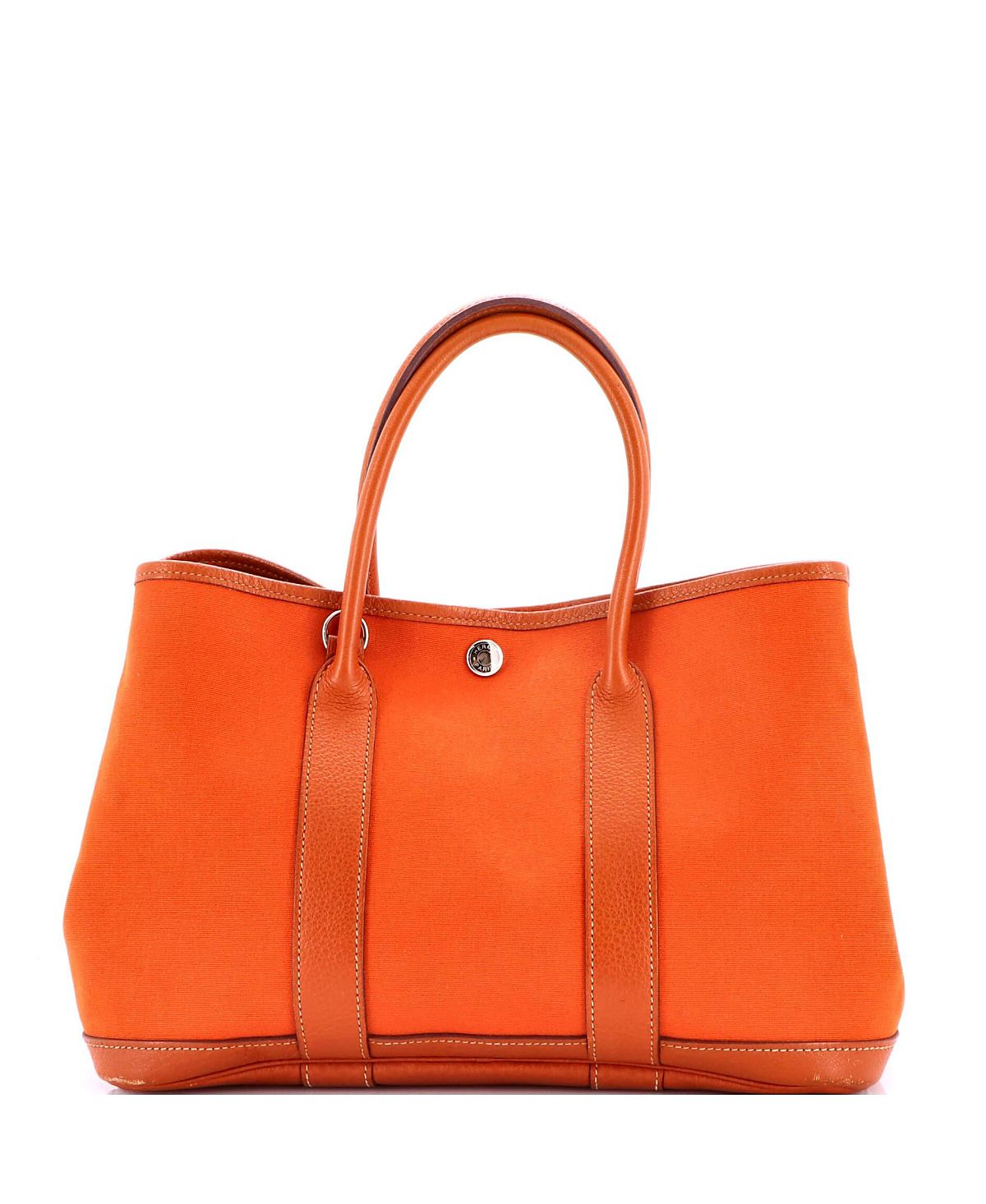 Pre-Owned HERMES 30 Garden Party Tote Toile and Leather