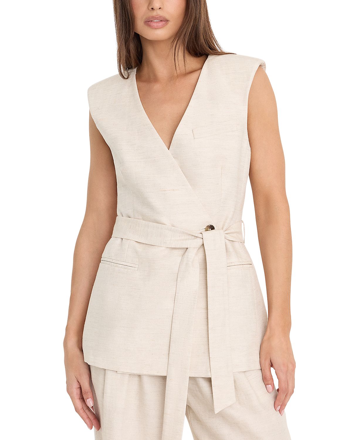 Good American Sleeveless Belted Vest