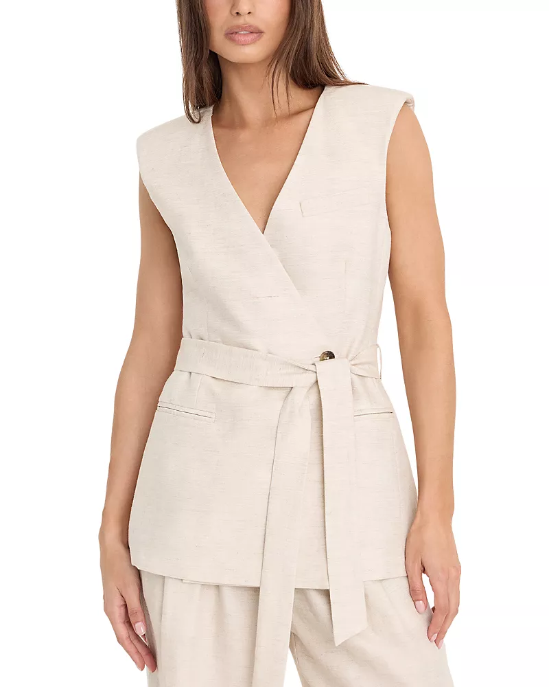 Good American Sleeveless Belted Vest