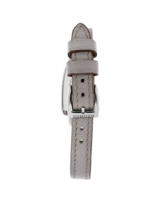 Galop d'Hermes Quartz Watch in Stainless Steel and Leather with Diamond Bezel 21mm