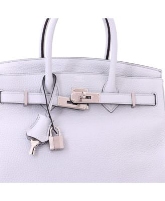 Birkin 30 Handbag Blue Clemence with Palladium Hardware
