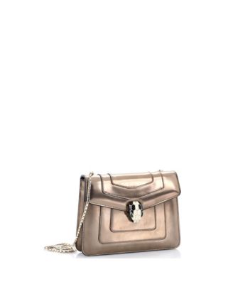  Small Serpenti Forever Square Shoulder Bag Metallic Leather