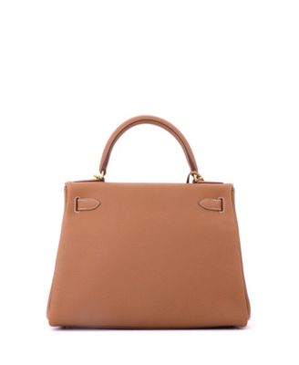 Kelly 28 Handbag Brown Togo with Gold Hardware