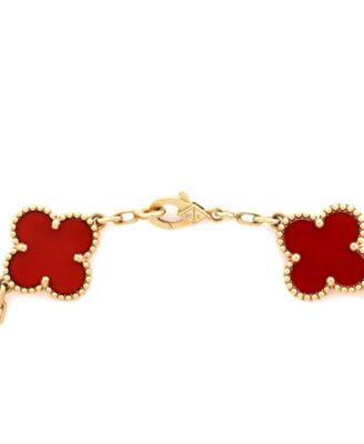  Vintage Alhambra 5 Motifs Bracelet 18K Gold and Carnelian