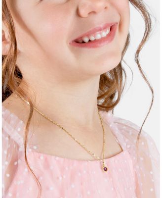 Girls' 14K Gold Birthstone Necklace - Little Kid, Big Kid