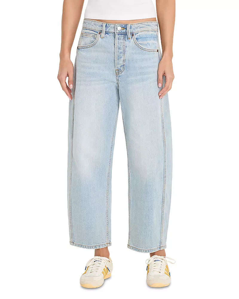 Good American Vintage High Rise Barrel Ankle Jeans in Indigo1351