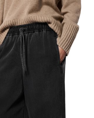 Casual Denim Barrel Jeans in Washed Black