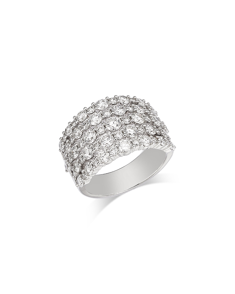 Bloomingdale's Fine Collection Diamond Multirow Statement Ring in 18K White Gold, 2.9 tcw