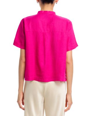 Mandarin Collar Short Sleeve Shirt