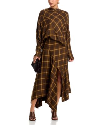 Straight Tunic Top & Slash Asymmetric Skirt