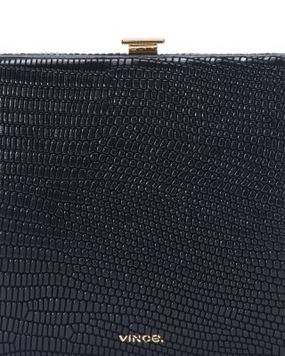 Lizard-Embossed Leather Frame Wallet