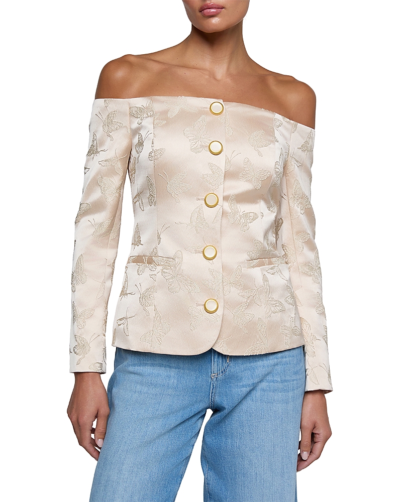 L'Agence Alice Off-the-Shoulder Blazer