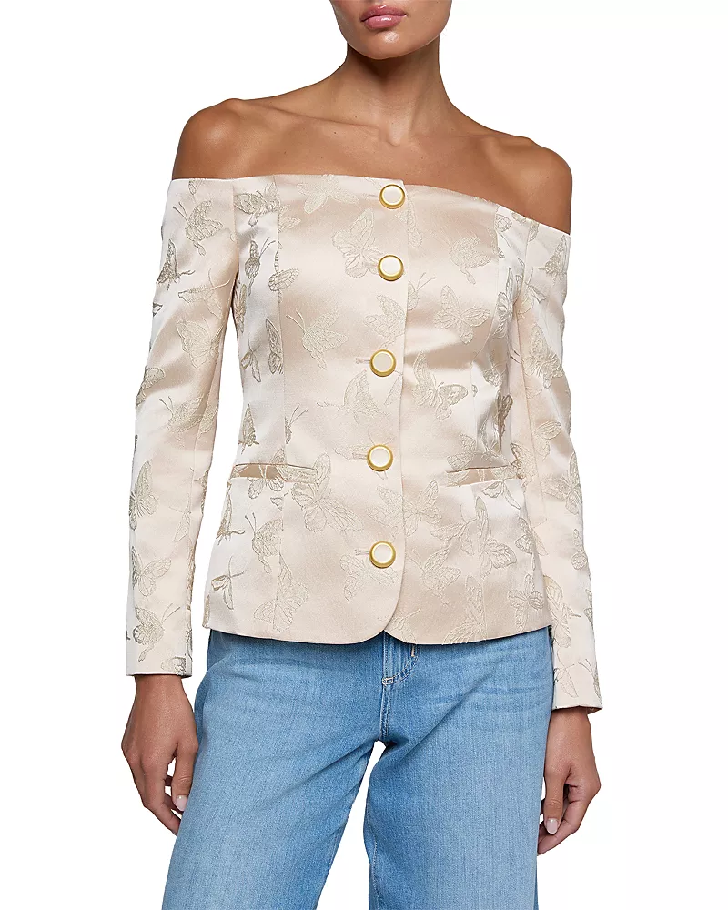 L'Agence Alice Off-the-Shoulder Blazer