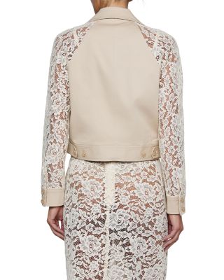Novelle Lace Sleeve Trench Coat