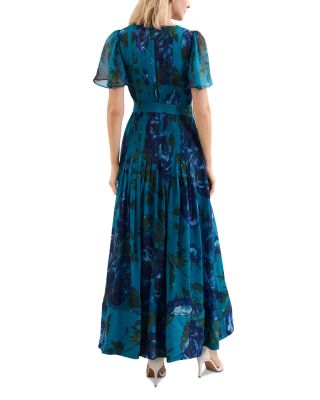 Skylar Teal Floral Maxi Dress