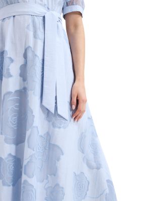 Queenie Blue Floral Swing Dress