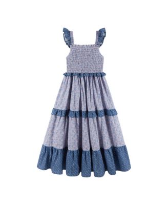 Girls' Mixed Floral Ruffle Maxi Dress - Big Kid