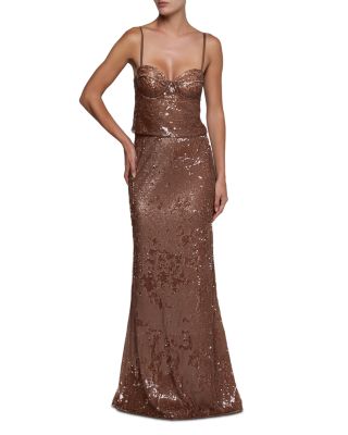 Lior Sequin Bralette Camisole & Sequin Zeta Long Skirt