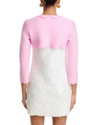 Scallop Edge Bolero Cardigan Sweater 