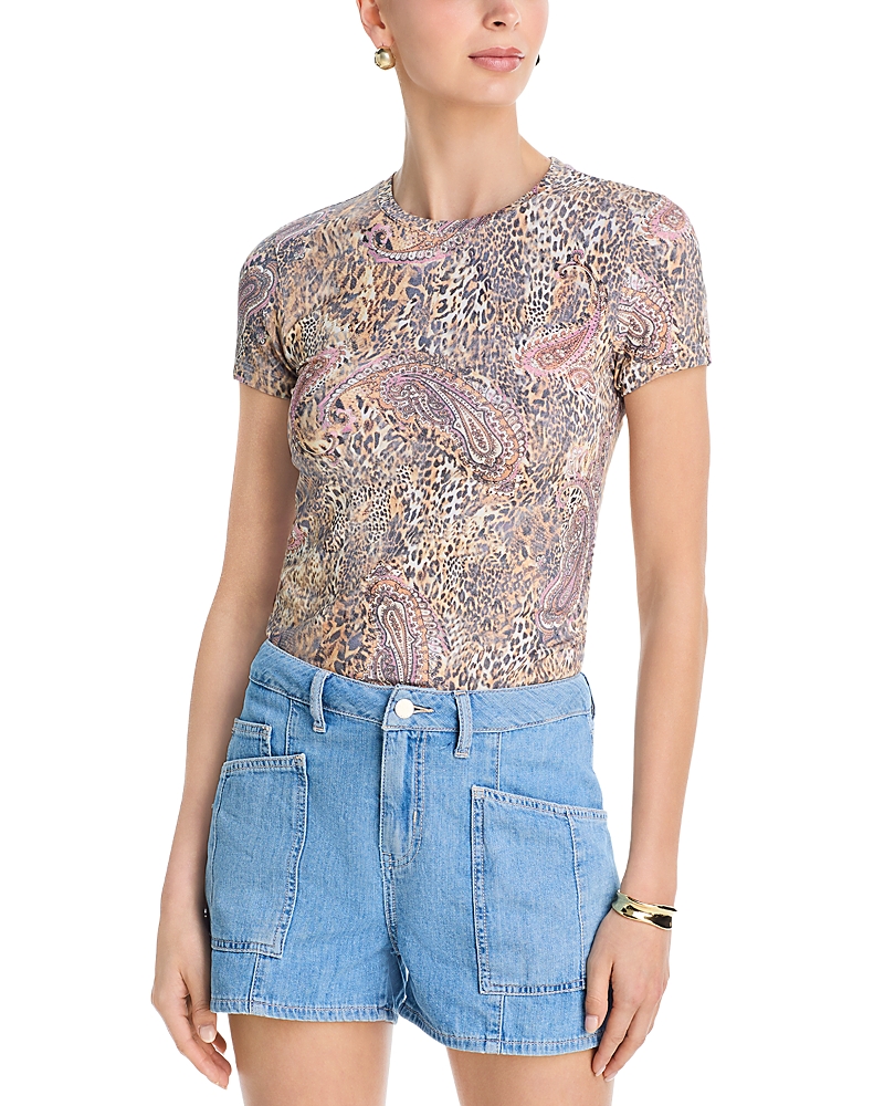 L'Agence Ressi Crewneck Graphic Print Tee