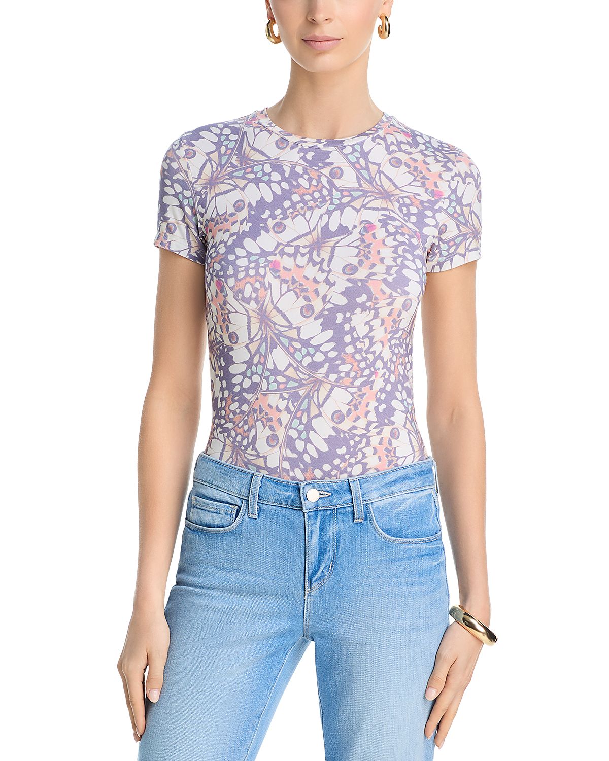 L'Agence Ressi Crewneck Graphic Print Tee