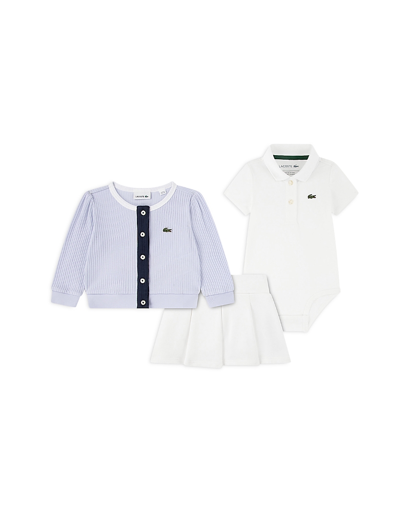Lacoste Girls' Bodysuit, Skirt & Cardigan, 3 Piece Set - Baby