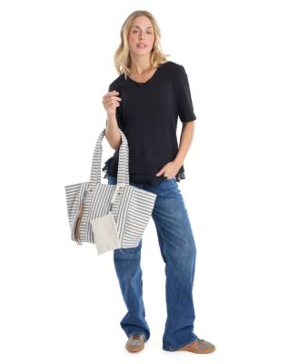 Elbow Sleeve Mixed Media Tee