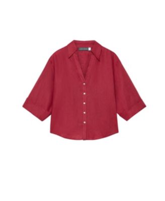  Women's Linen Short Sleeve Resort Shirt