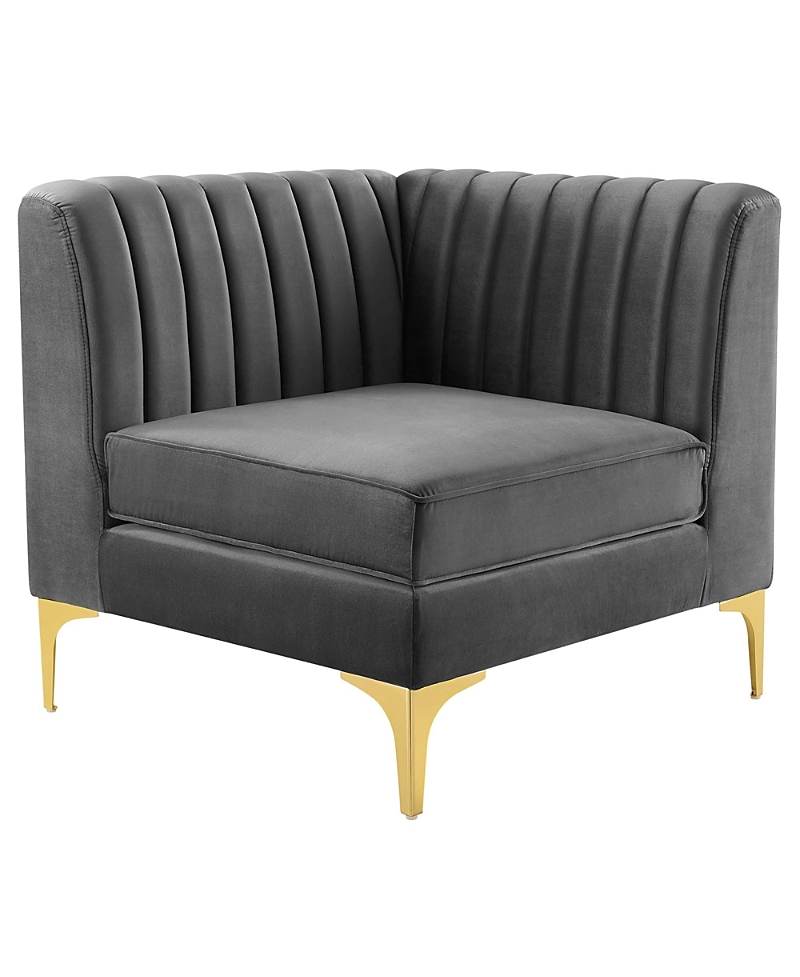 Modway Triumph Channel Tufted Performance Velvet Sectional Sofa Corner Chair