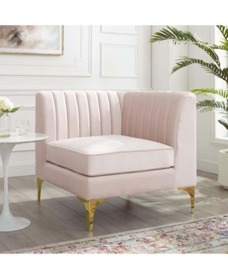  Triumph Channel Tufted Performance Velvet Sectional Sofa Corner Chair