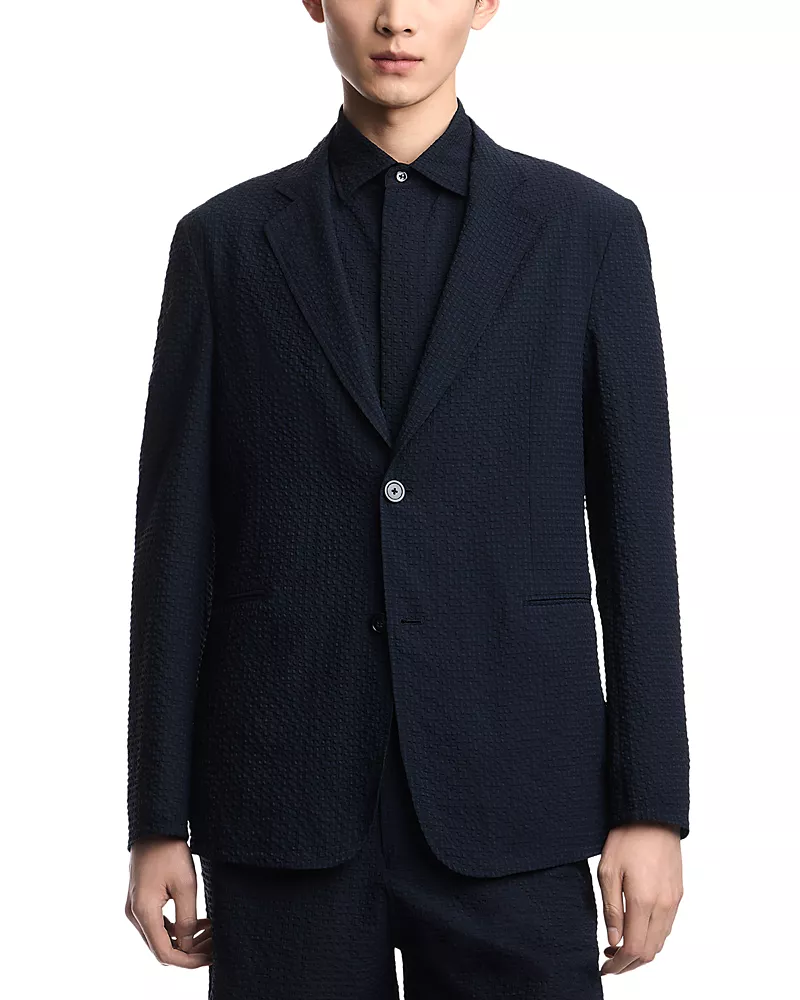 Emporio Armani Regular Fit Seersucker Blazer