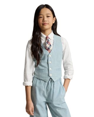 Girls' Indigo Chambray Vest - Big Kid