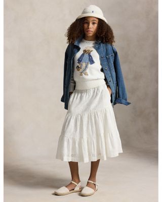 Girls' Polo Bear Cotton Sweater - Big Kid