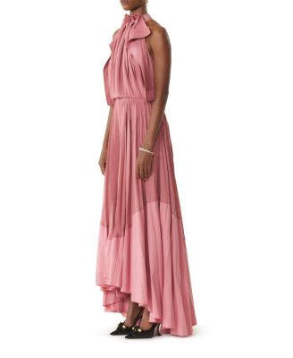 Pleated Dress In Charmeuse And Cotton
