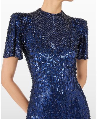 Jourdain Sequin-Embellished Gown