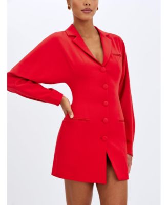  Blythe Cherry Red Batwing Blazer Mini Dress