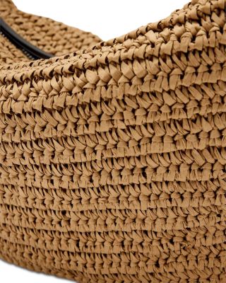 Luna Medium Raffia Shoulder Bag