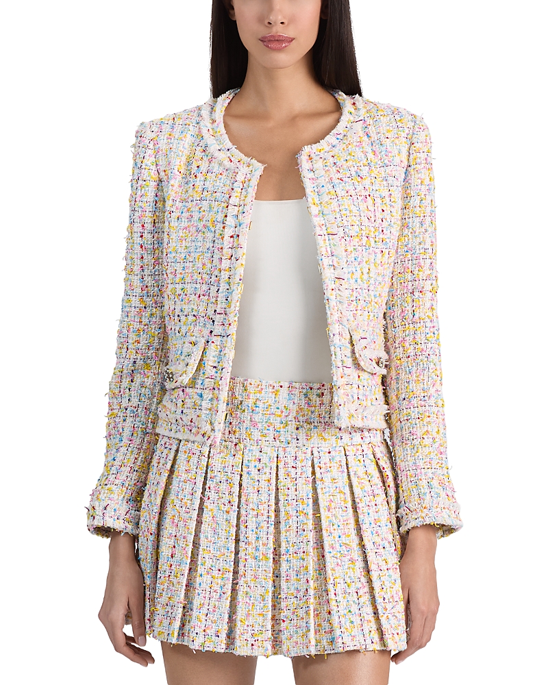 Alice and Olivia Landon Cropped Tweed Jacket