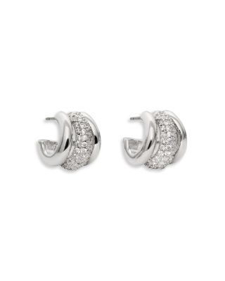 kate spade new york Tiny Twinkles Pave Triple Row Huggie Hoop Earrings