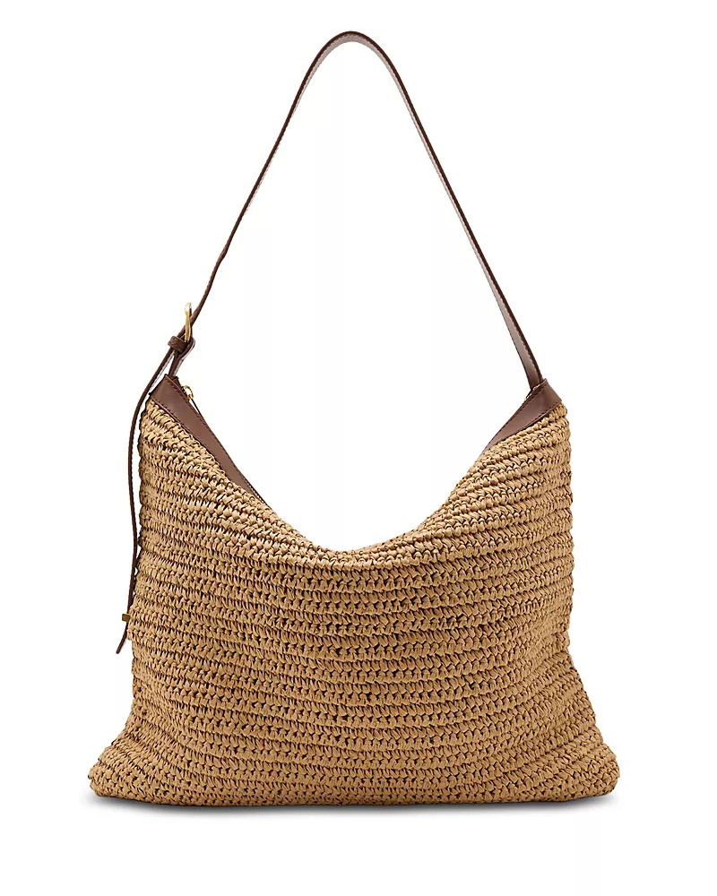 Reiss Margot Raffia Effect Shoulder Bag