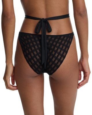 Bonbon Gingham Lace Half Apron