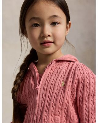 Girls' Mini Cable Cotton Full Zip Hoodie - Little Kid